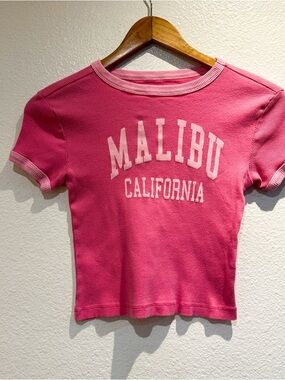 Malibu California Pink Graphic Tee